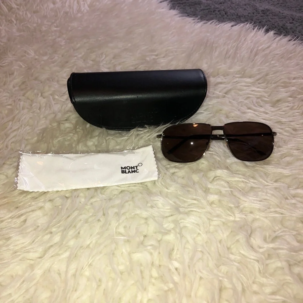 MONTBLANC Gunmetal Frame Mens Sunglasses with Case